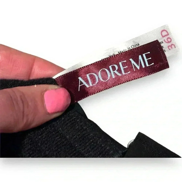 Adore Me NWT Temperence Contour 36D Black Lace XL Matching Cheeky Strappy Panty - Picture 8 of 16